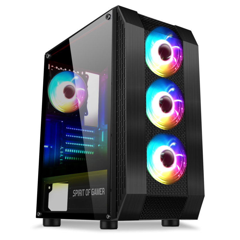 Boitier PC ATX, Micro-ATX, Mini-ITX Spirit of Gamer Rogue 6 ARGB Edition avec fentre sans alim, informatique ile de la Runion 974