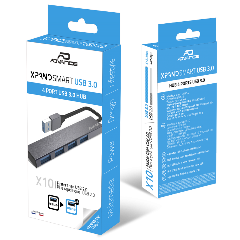 Hub Advance USB 3.0 Type-A vers 4x USB 3.0 Type-A , informatique reunion, Informatique Runion 974