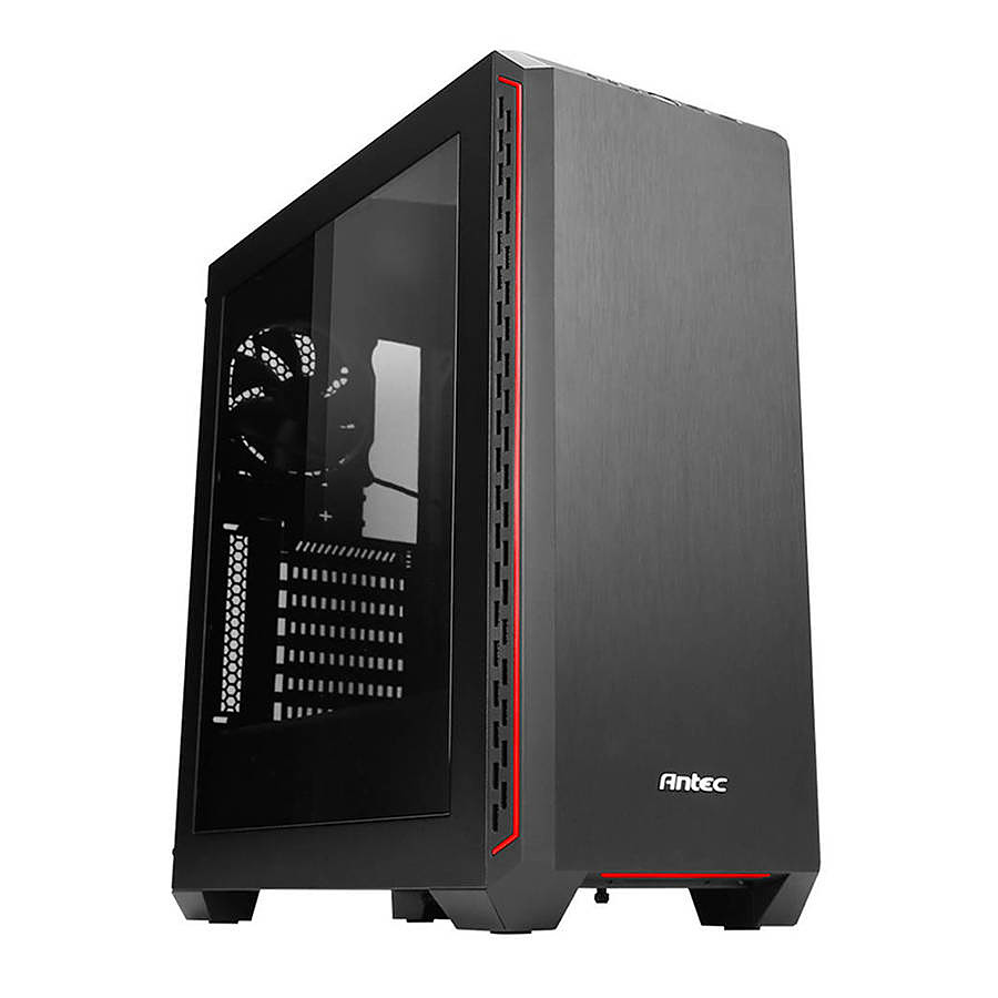 Boitier PC ATX, Micro-ATX, Mini-ITX, Antec P7 Red moyen tour noir avec fentre sans alim, informatique ile de la Runion 974