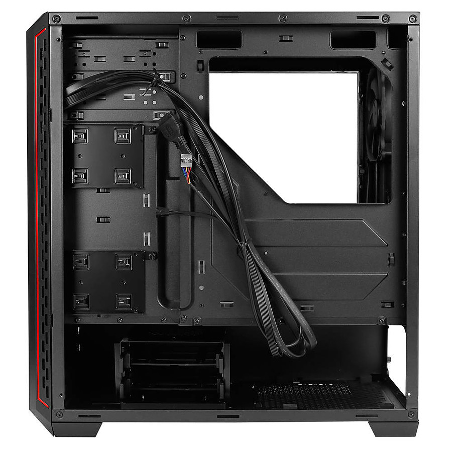 Boitier PC ATX, Micro-ATX, Mini-ITX, Antec P7 Red moyen tour noir avec fentre sans alim, informatique ile de la Runion 974