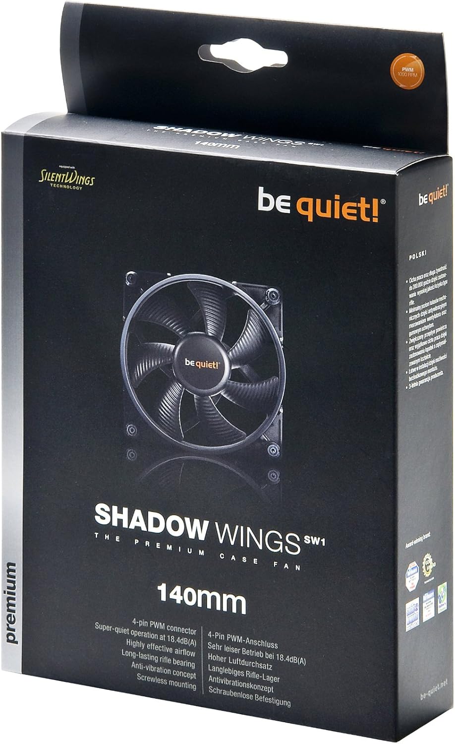 Ventilateur 140 mm pour boitier be quiet Shadow Wings SW1 140mm PWM , informatique ile de la Runion 974, Futur Runion Informatique