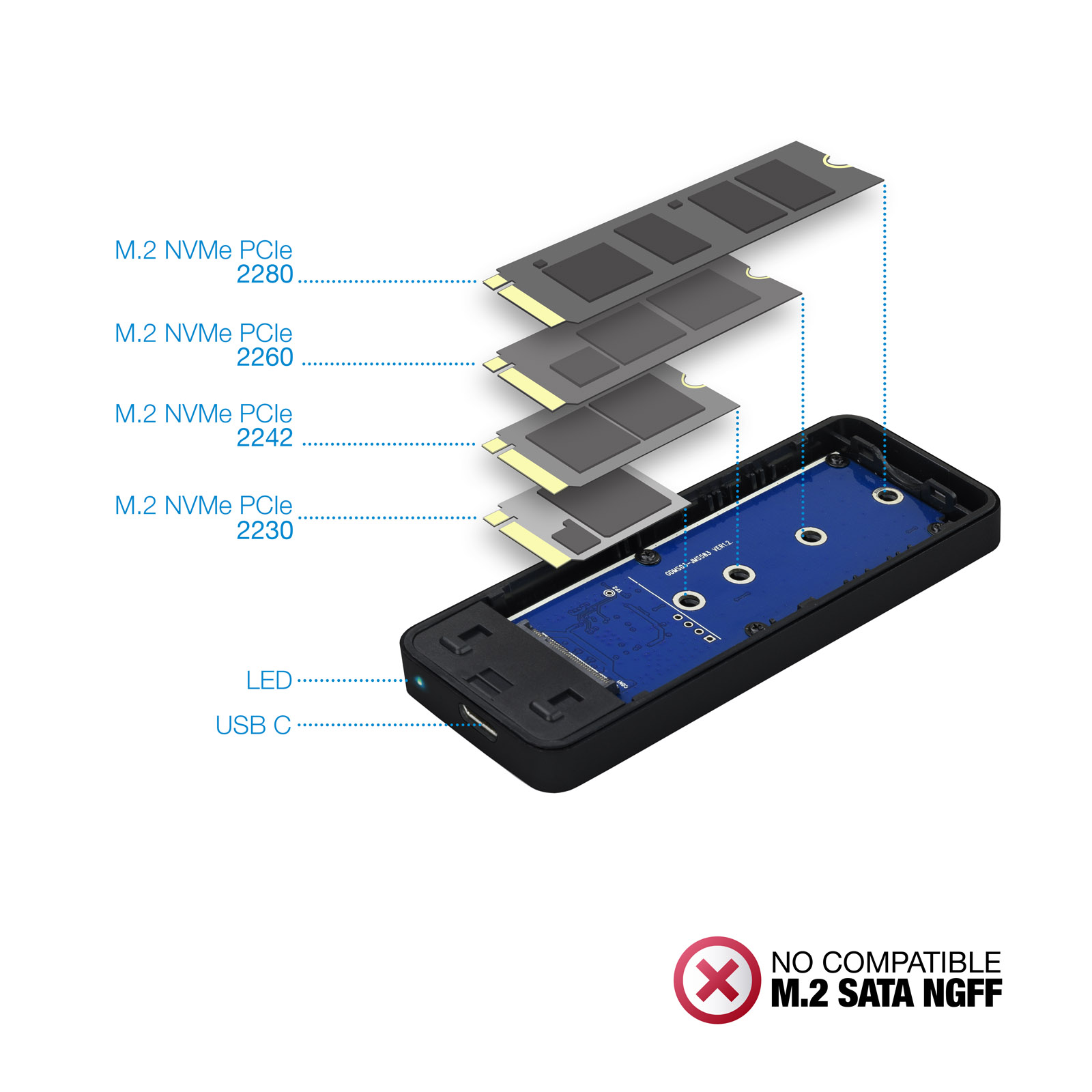  Boitier externe pour SSD M.2 NVMe vers USB 3.0, informatique ile de la Réunion 974