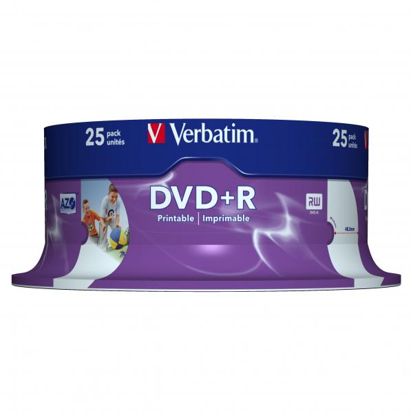 DVD+R VERBATIM 4.7 Go Certifi 16x imprimables Pack de 25, informatique ile de la Runion 974